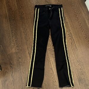 Veronica Beard black/gold jeans size 25 - high waisted and cropped